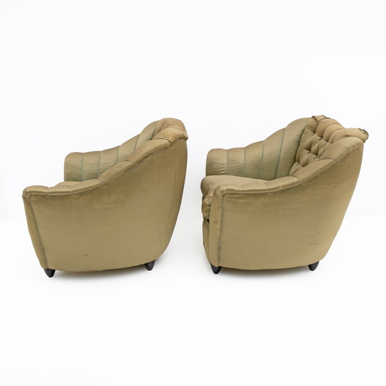 Image 1 of Sillones curvos modernos de mediados de siglo para Casa E Giardino, década de 1940, atribuidos a Gio Ponti.