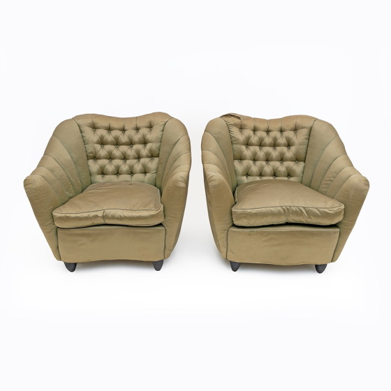 Image 1 of Sillones curvos modernos de mediados de siglo para Casa E Giardino, década de 1940, atribuidos a Gio Ponti.
