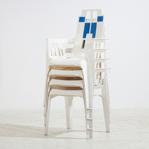 Vintage "Boston" plastic armchairs by Pierre Paulin for Henry Massonnet, 1980
