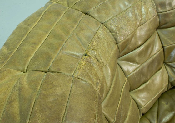 Image 1 of Patched Seal Grey Brown Leather 6 Elements Modular Sofa Ds11 By De Sede, 1970S