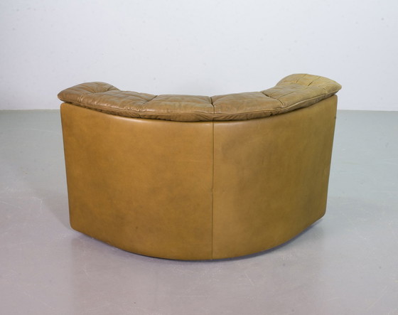 Image 1 of Patched Seal Grey Brown Leather 6 Elements Modular Sofa Ds11 By De Sede, 1970S