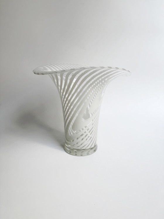 Image 1 of Vintage Peill & Putzler zebra swirl flower vase