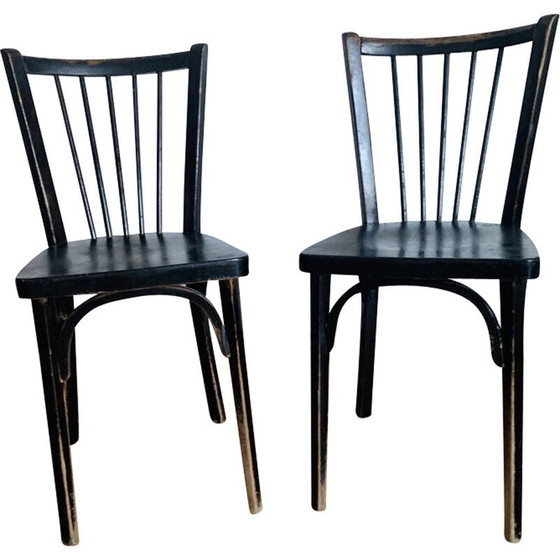 Image 1 of Pair of vintage Baumann chairs model 153