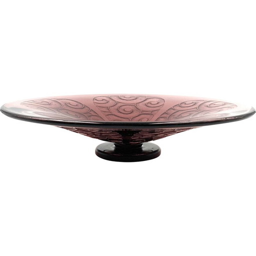 Vintage purple glass bowl by Charles Schneider, France 1930