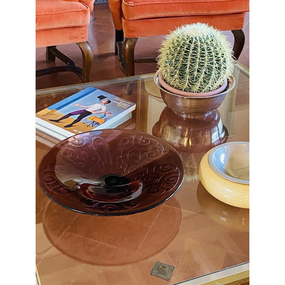 Image 1 of Vintage purple glass bowl by Charles Schneider, France 1930