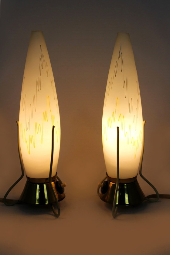 Image 1 of Space Age Rocket Table Lamps From Esc Zukov, 1960S, Set Of 2