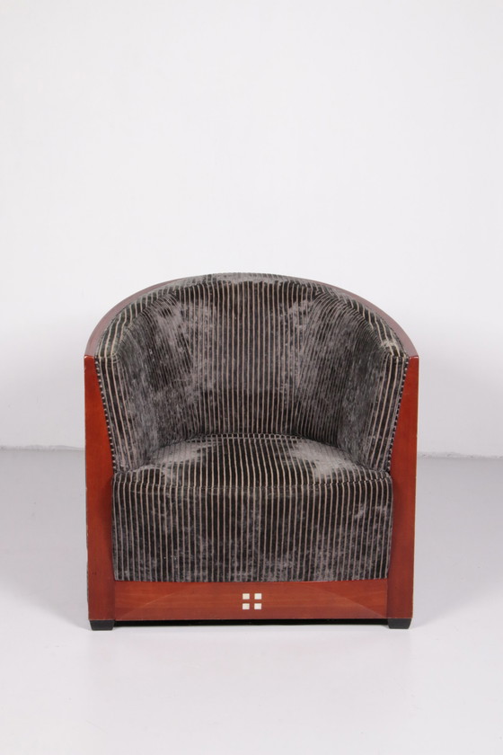 Image 1 of Art Deco Set of 3 Armchairs Frits Schuitema with table 1980s