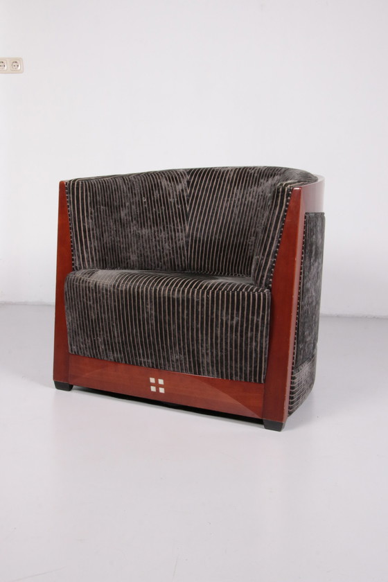 Image 1 of Art Deco Set of 3 Armchairs Frits Schuitema with table 1980s