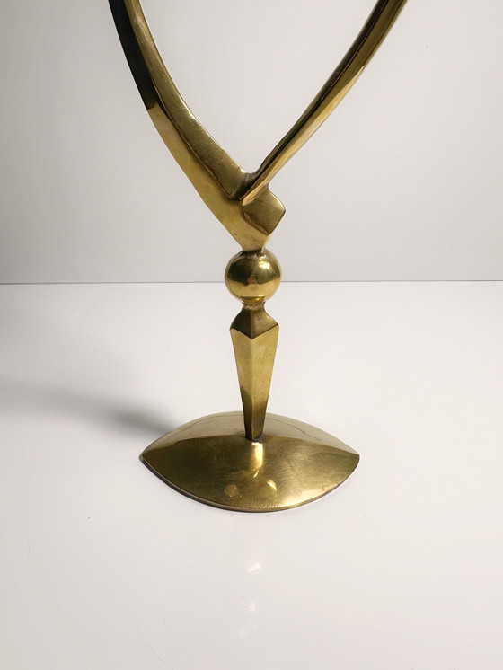 Image 1 of Mid - Century Surrealist brass candle holder 50s