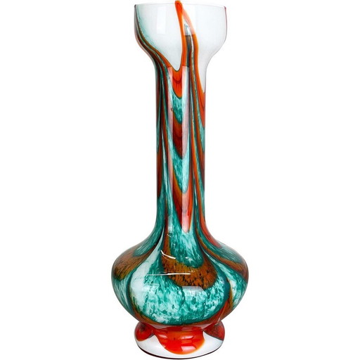 Jarrón vintage Pop Art "Multicolor" de Opaline, Florencia, Italia, década de 1970