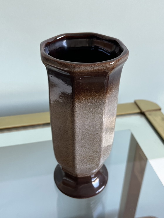 Image 1 of Allemagne de l'Ouest Vase Marron Vintage