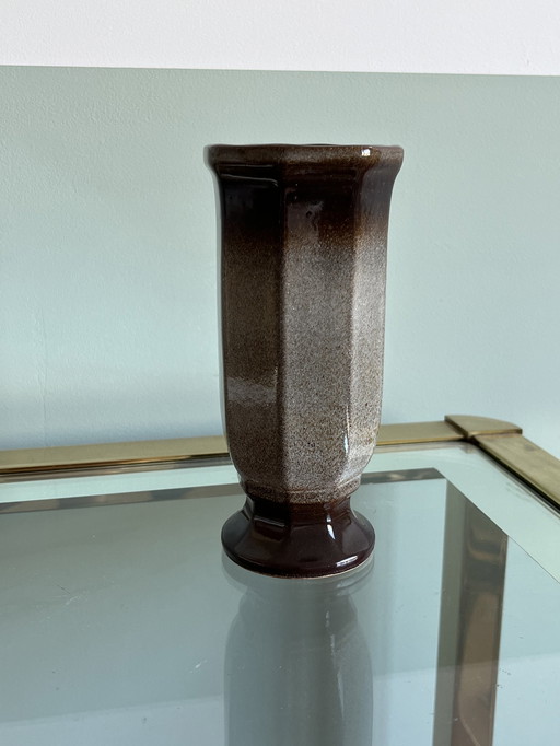Allemagne de l'Ouest Vase Marron Vintage