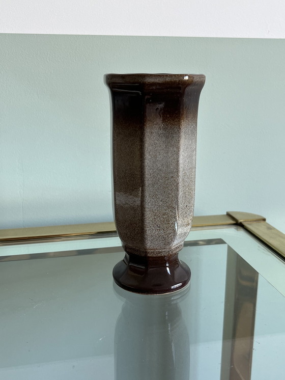 Image 1 of Allemagne de l'Ouest Vase Marron Vintage
