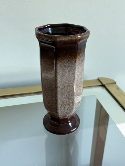 Allemagne de l'Ouest Vase Marron Vintage