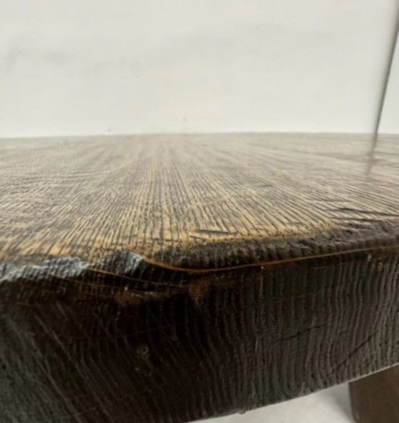 Image 1 of Brutalist solid wooden Coffee table , 1970’s