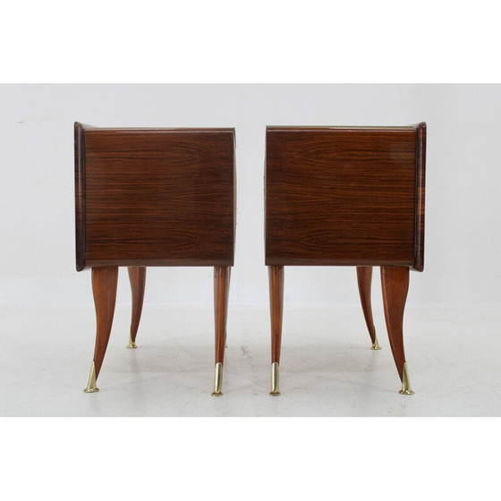 Image 1 of Pair of vintage nightstands in walnut veneer, Italy 1950