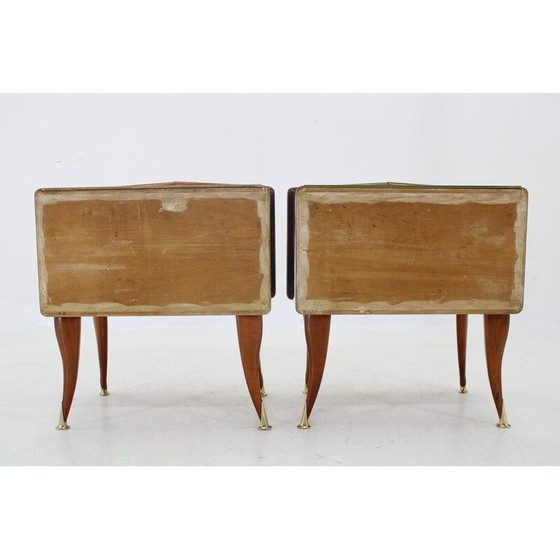 Image 1 of Pair of vintage nightstands in walnut veneer, Italy 1950