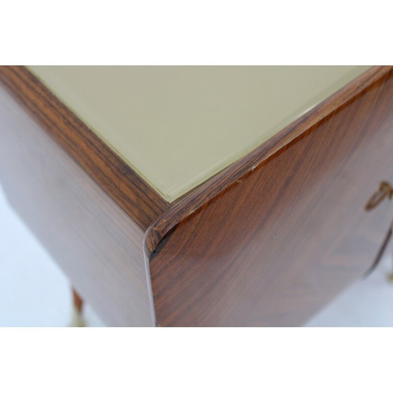 Image 1 of Pair of vintage nightstands in walnut veneer, Italy 1950