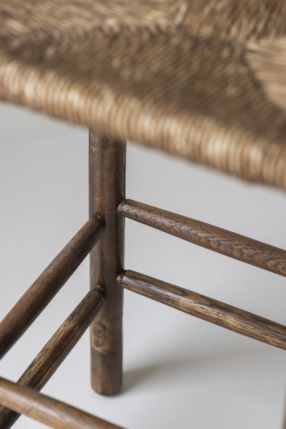 Image 1 of Lovely Set Of Four Rustic Bar Stools Sourced In France Dating From The 1960S. In The Manner Of Charlotte Perriand.