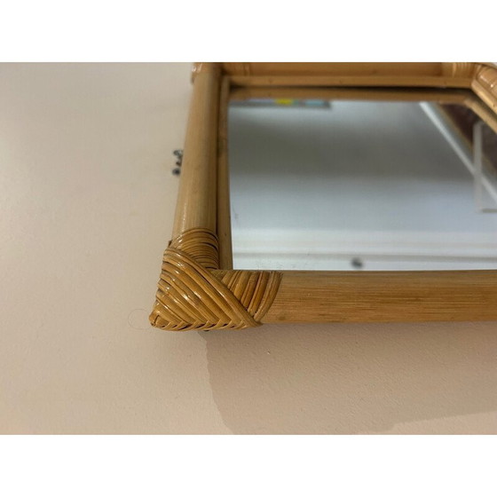 Image 1 of Vintage wicker frame mirror, 1970
