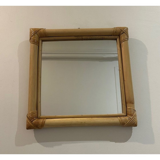 Image 1 of Vintage wicker frame mirror, 1970