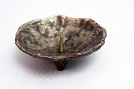 Image 1 of Beautiful brutalist candle holder bronze