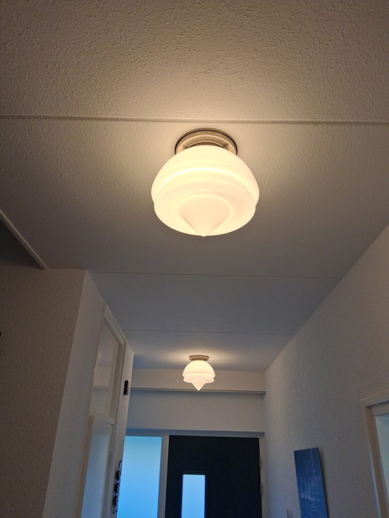 Image 1 of 2x Gispen Giso Ceiling Light Point Large Opal