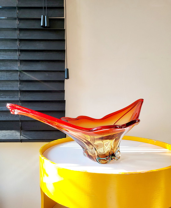 Image 1 of centre de table en murano, technique somerso, 1970