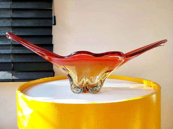 Image 1 of centre de table en murano, technique somerso, 1970