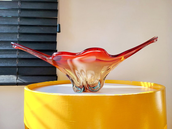 Image 1 of centre de table en murano, technique somerso, 1970