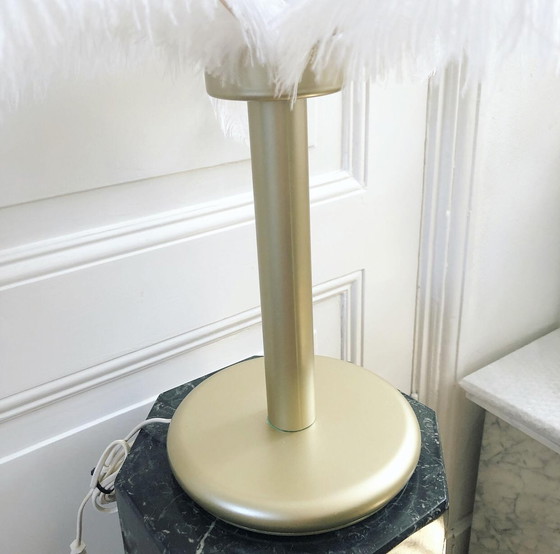 Image 1 of Table lamp gold ostrich feathers