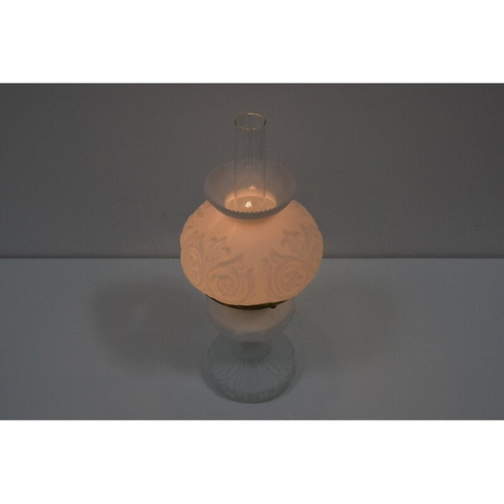 Image 1 of Vintage glass and brass lamp, Czechoslovakia 1960s