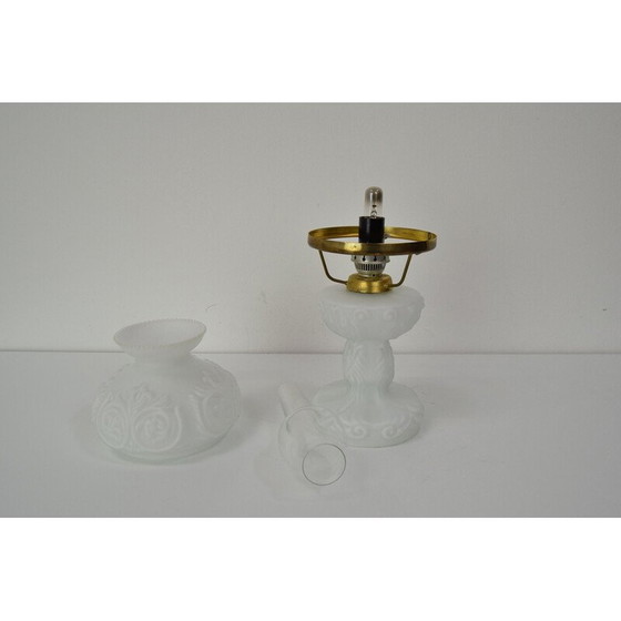 Image 1 of Vintage glass and brass lamp, Czechoslovakia 1960s