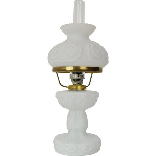 Vintage glass and brass lamp, Czechoslovakia 1960s