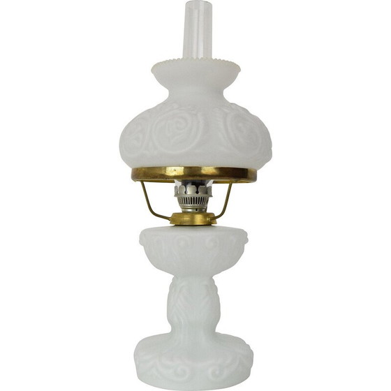 Image 1 of Vintage glass and brass lamp, Czechoslovakia 1960s