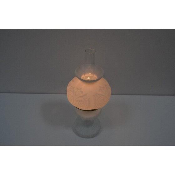 Image 1 of Vintage glass and brass lamp, Czechoslovakia 1960s