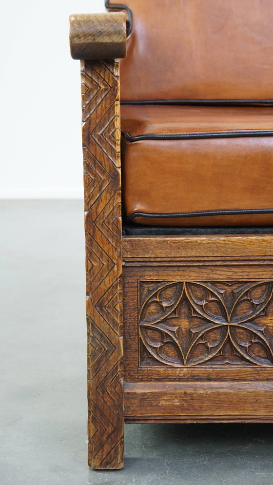 Image 1 of Sheep Leather Armchair With Wood