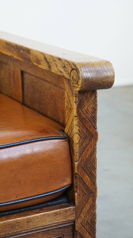 Image 1 of Sheep Leather Armchair With Wood