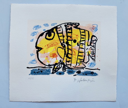 Kees Salentijn - Silkscreen Yellow Fish