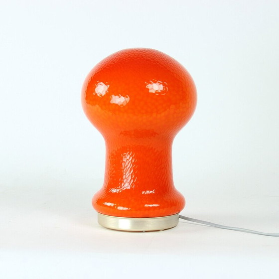 Image 1 of Mid century table lamp in orange opaline glass by Stefan Tabery for Opp Jihlava, 1960s