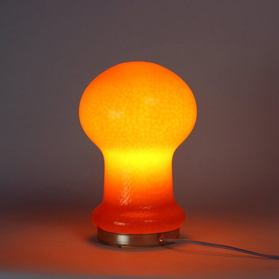 Image 1 of Mid century table lamp in orange opaline glass by Stefan Tabery for Opp Jihlava, 1960s