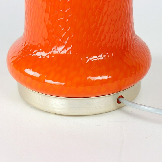 Image 1 of Mid century table lamp in orange opaline glass by Stefan Tabery for Opp Jihlava, 1960s