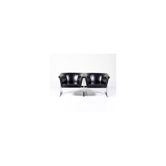 Image 1 of Black 2-seater sofa by Geoffrey Harcourt for Artifort