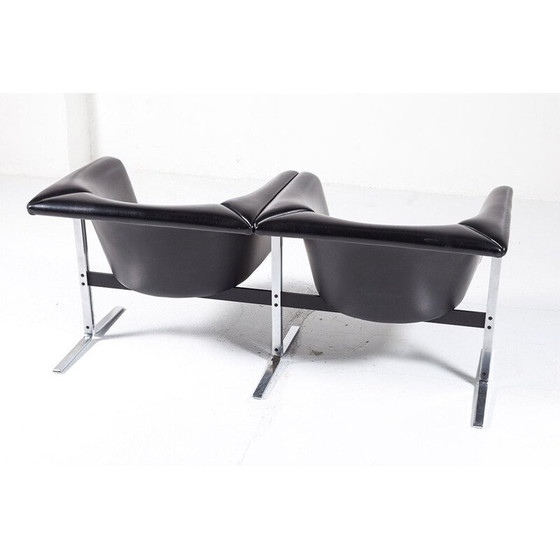 Image 1 of Black 2-seater sofa by Geoffrey Harcourt for Artifort