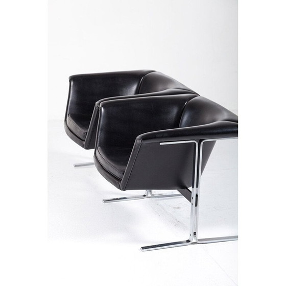 Image 1 of Black 2-seater sofa by Geoffrey Harcourt for Artifort