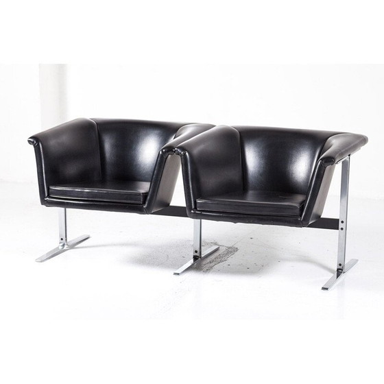 Image 1 of Black 2-seater sofa by Geoffrey Harcourt for Artifort