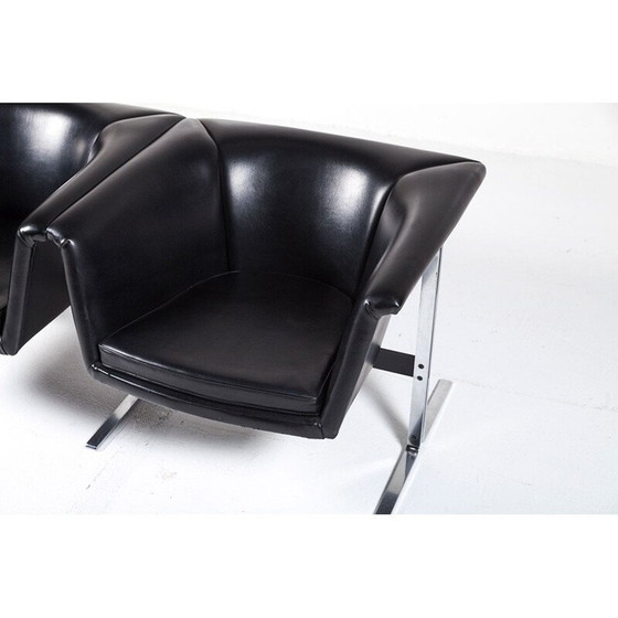 Image 1 of Black 2-seater sofa by Geoffrey Harcourt for Artifort