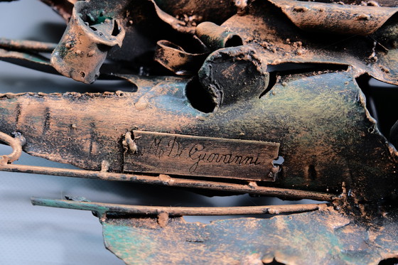 Image 1 of Sculpture murale monumentale en métal de style brutaliste de M. Di Giovanni