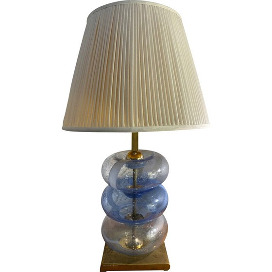 Image 1 of Lampada vintage in vetro di Murano con base in ottone, 1980