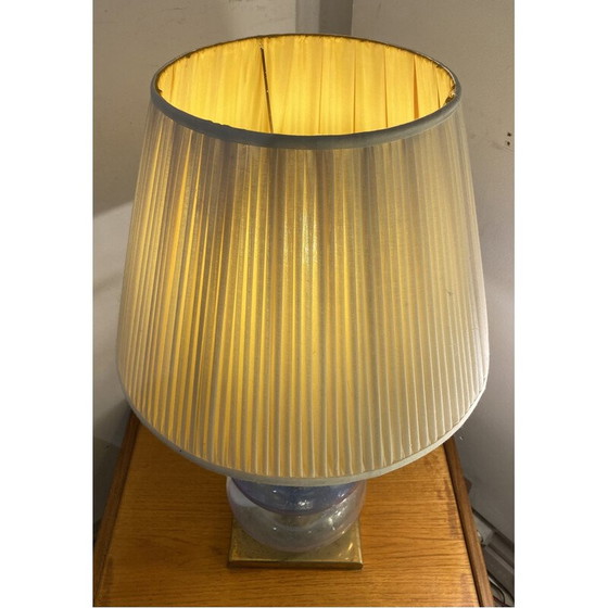 Image 1 of Lampada vintage in vetro di Murano con base in ottone, 1980